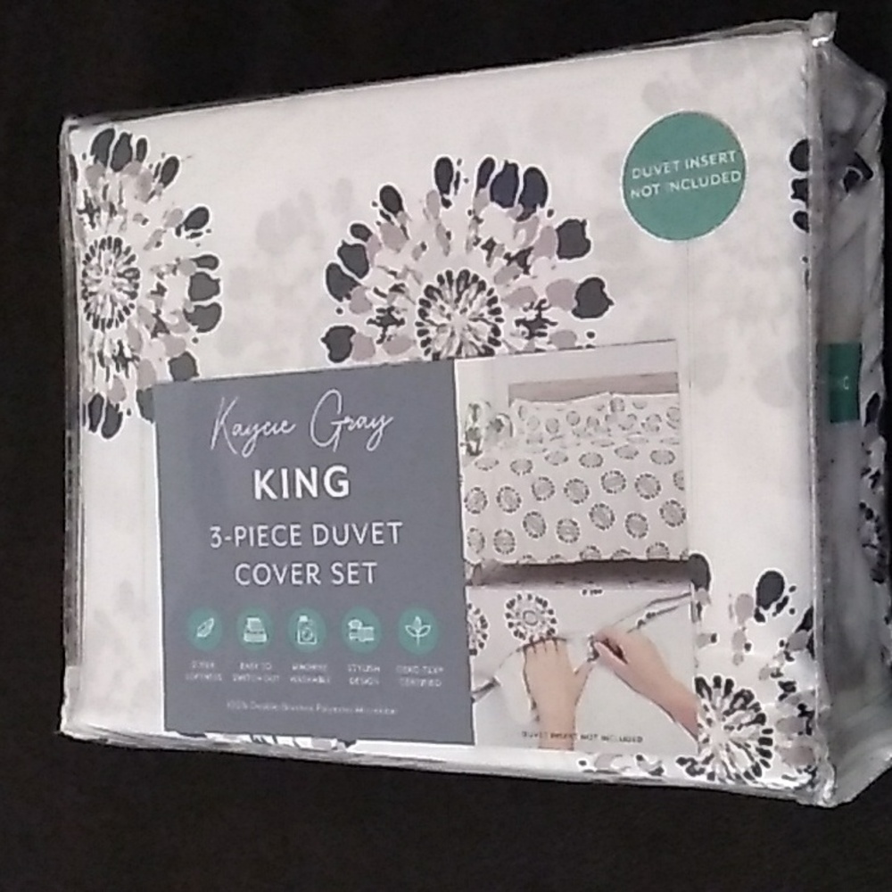 Kaycie Gray Fashion Premium Ultra Soft 3PC Duvet Cover Set